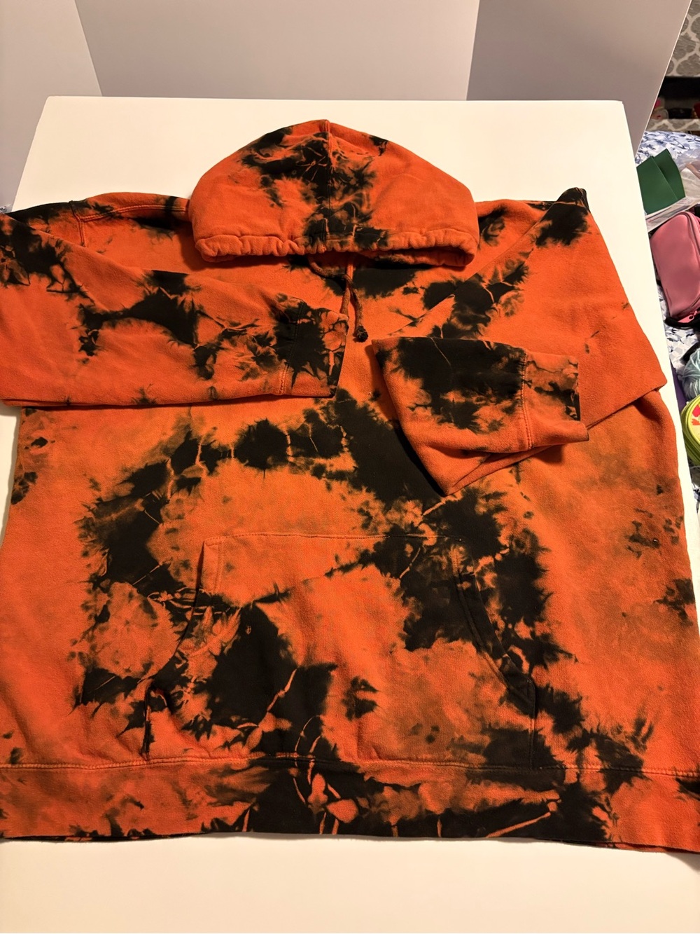Jeffree Star Orange and Black Tie-Dye Hoodie 3 XL
